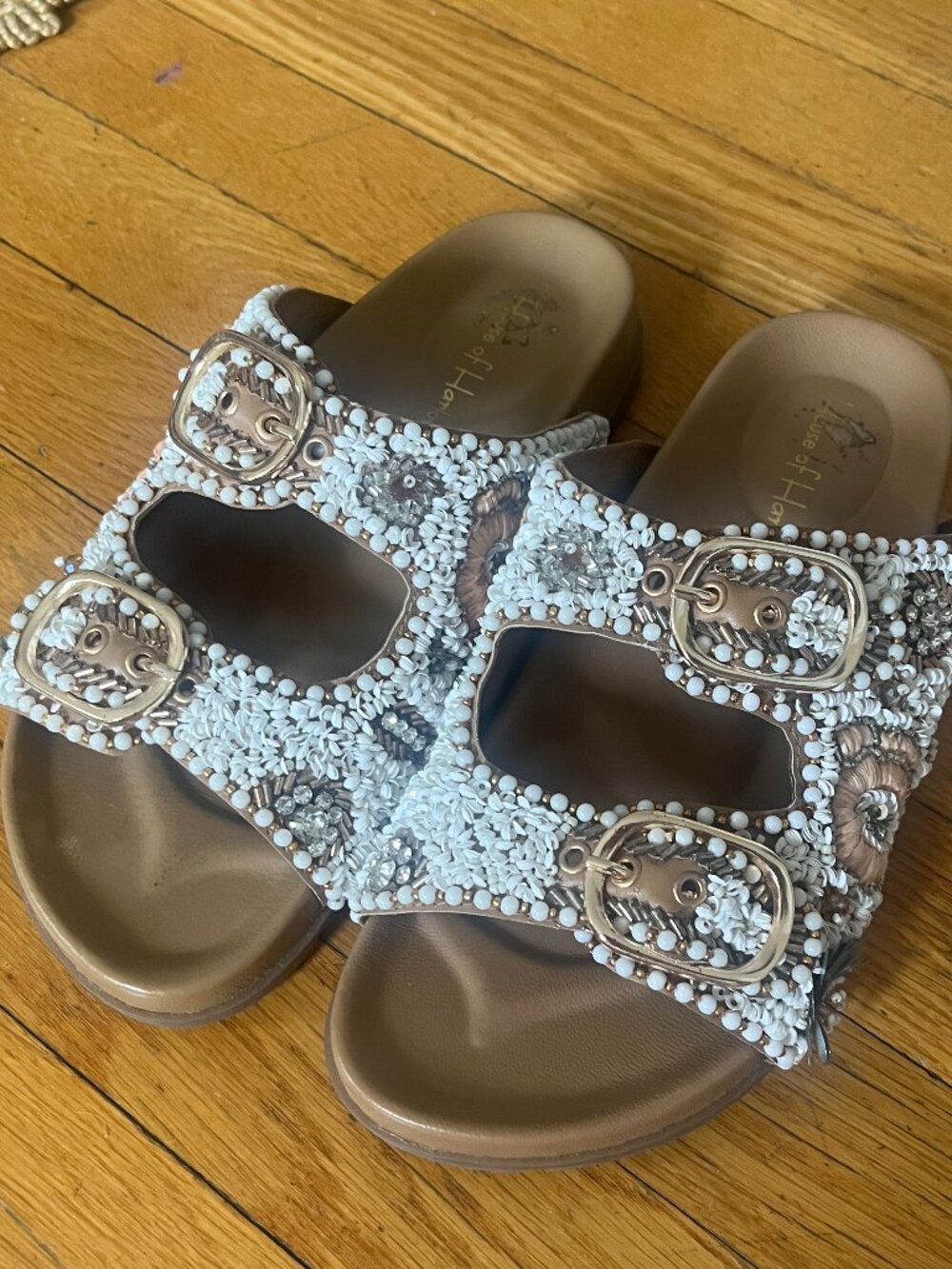 House of Harlow 1960 Embellished Resort Slides